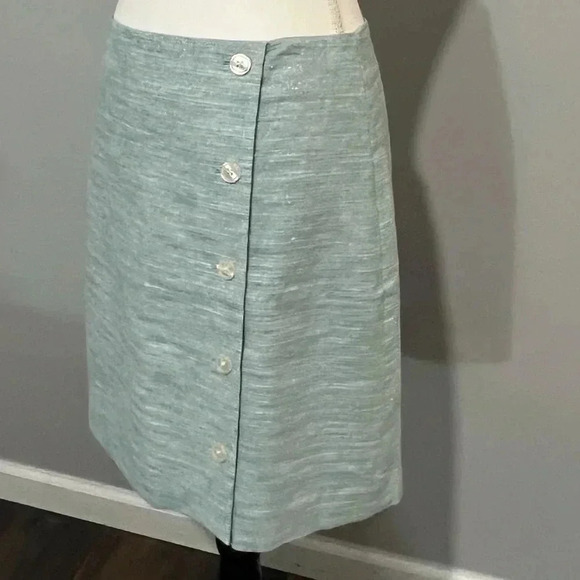 LOFT size 10 back zip linen blend lined skirt with sparkle ✨ NWT - Picture 14 of 16